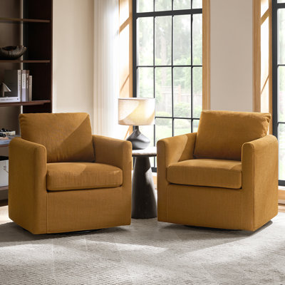 Fauteuil demi-tonneau pivotant de style moderne l 29 po Nicha