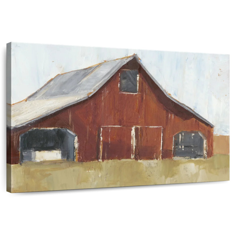 Lilie Rustic Red Barn I, 34" H x 51" W