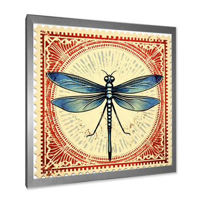 Illustration rétro de la libellule bleue
