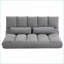 Canapé convertible paresseux HOMcom Appui-tête | Gris clair | Polyester-2006782599-2006782597