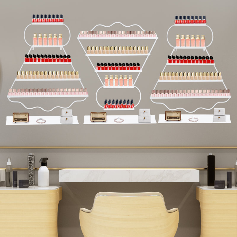 3 pièces Organisateur de maquillage en fer, Blanc