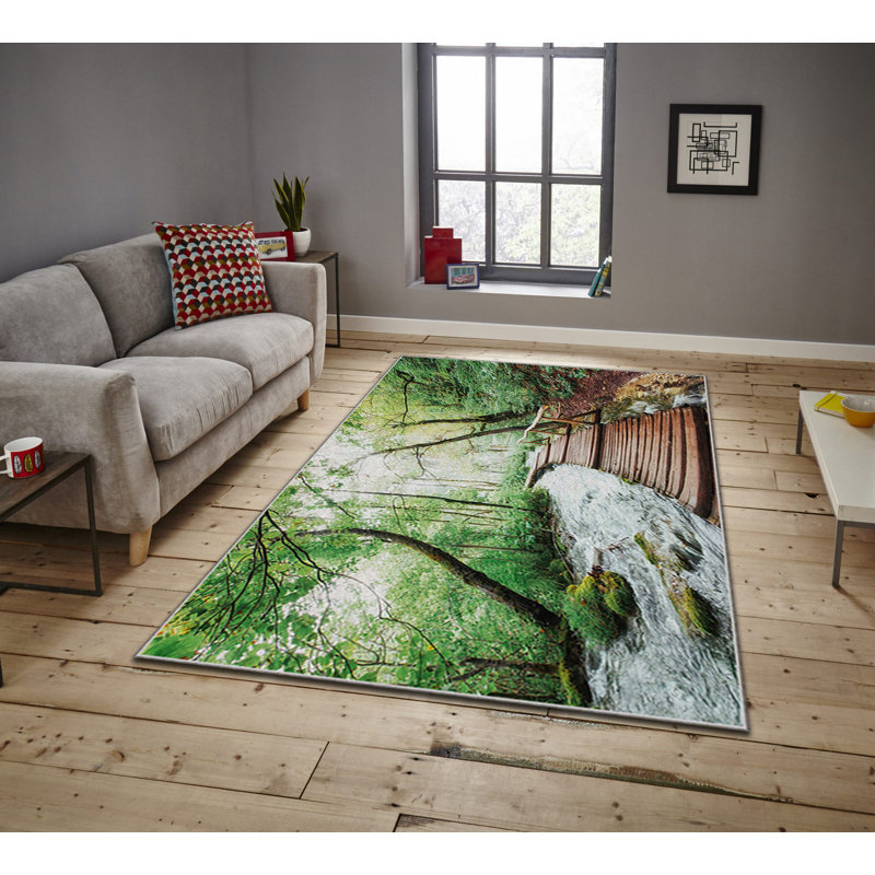 Luxurious Velvet Area Rug, 4.6 x 7.2 Feet | 100% Polyester, 740 g/m² | Non-Slip Felt Dot Underside, Machine Washable | Digital Print Design, Easy to Clean, Perfect for Living Room & Bedroom Décor