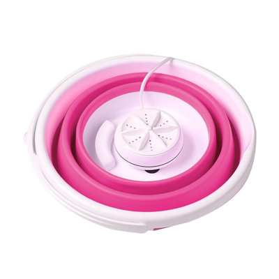 Collapsible Wash Basin Portable Washing Machine Foldable Tub Rotating Turbine Washer 4 Adjusta