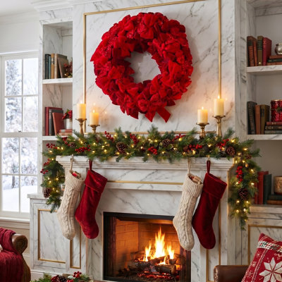 30" Velvet and Sequin  Bow Wreath