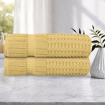 Ensemble de serviettes 2 pièces Willow - 100% coton peigné, qualité supérieure 630 g / m², jaune, ultra doux et très absorbant (2 serviettes de bain)