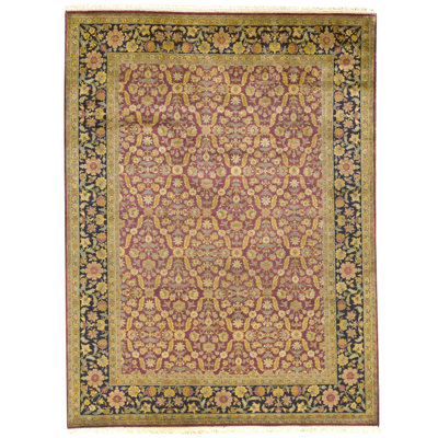 High-Quality Hand-Knotted Black And Gold Area Rug