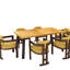Chaise de salle à manger d'intérieur rembourrée jaune et noyer 2 - Matériau en bois d'hévéa. Superbe revêtement. Stable et confortable. 58 cm L x P x 76 cm H. Assemblage requis. 2 pieds pour une sensation de luxe. Élégante.