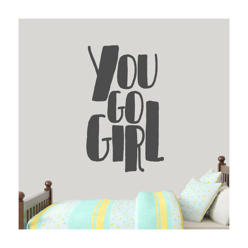 Décalcomanie murale "you go fille", Gris foncé