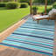 Tapis d'extérieur réversible imperméable - Tapis de paille en plastique rayé moderne - Résistant aux rayons UV, facile à nettoyer, durable - 8 x 10 pi, bleu marine-1289266596-1289266599