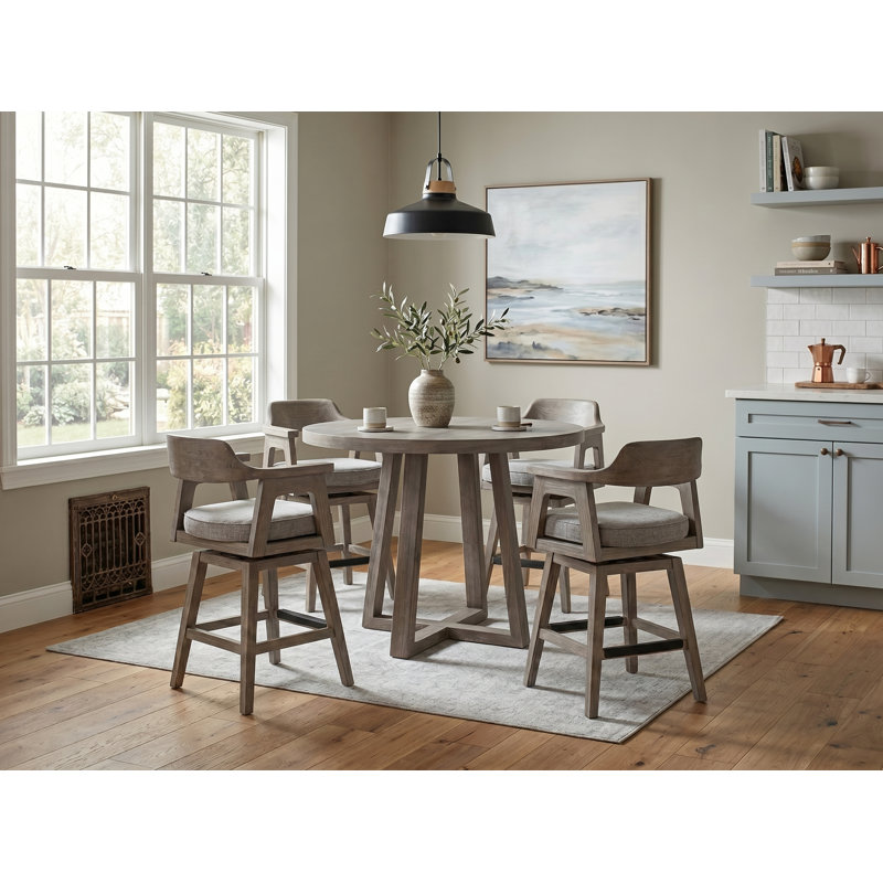  Mia Round Counter Height Table, Wheat, 36" H x 44" L x 44" W
