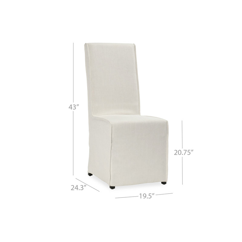 Jordan Upholstered Dining Chair, Linen Blend White