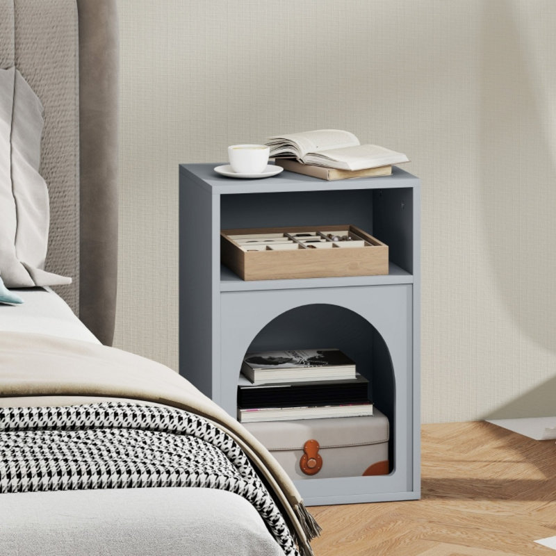 40cm W MDF Bedside Table, Grey
