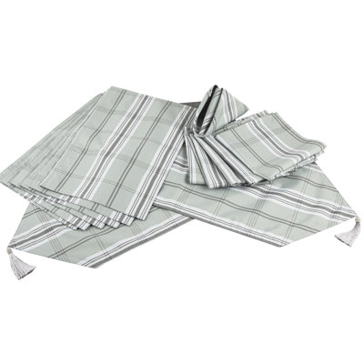Waterside 13pc Grey Tartan Table Runner Set