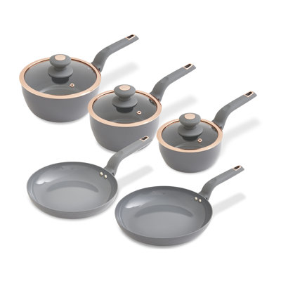 Tower Cavaletto 5 Piece Cookware Set with 16cm, 18cm, 20cm Saucepans and 24cm, 28cm Non-Stick Frying Pans
