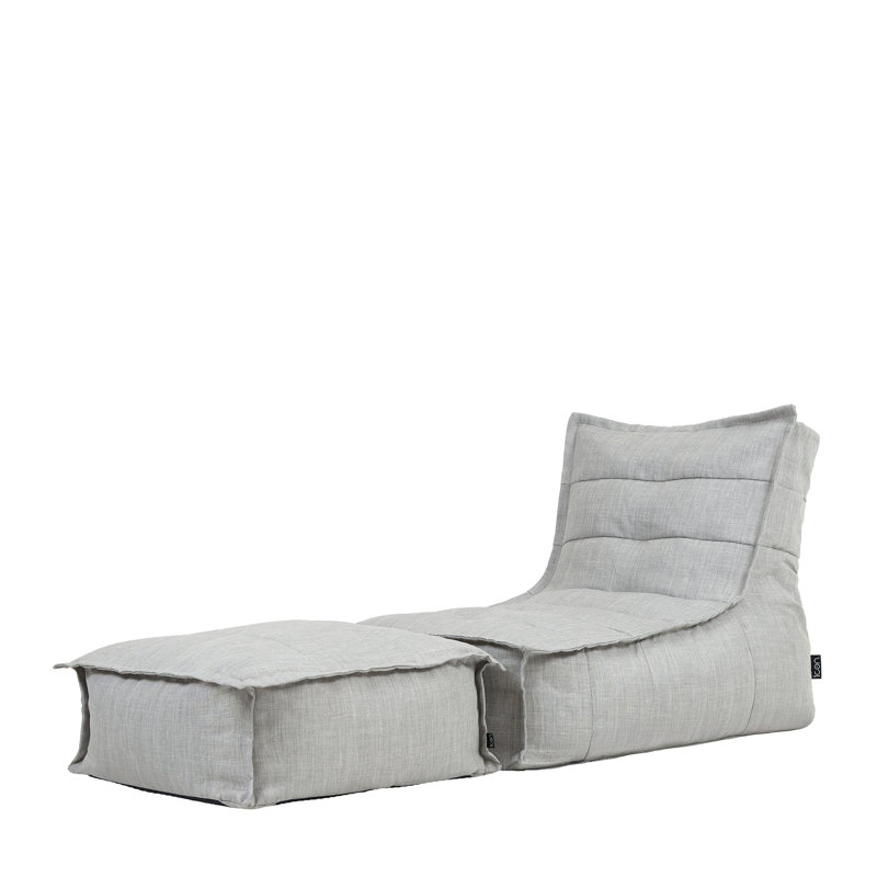 Dolce Outdoor Lounger Chair and Footstool Bean Bag, Grey