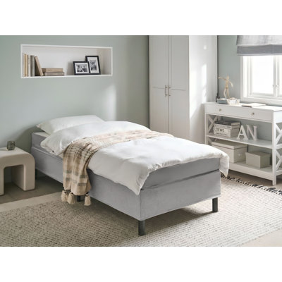 Upholstered Fabric Bed with Mattress