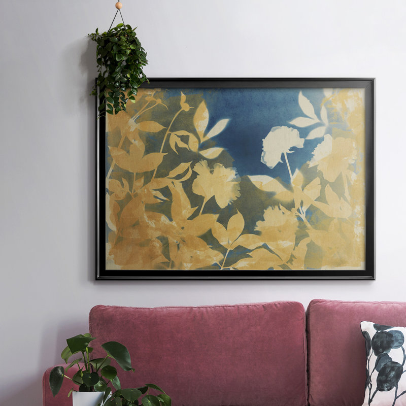 " Peony Field ", 26" H x 38" Wx 1.5" D, Black