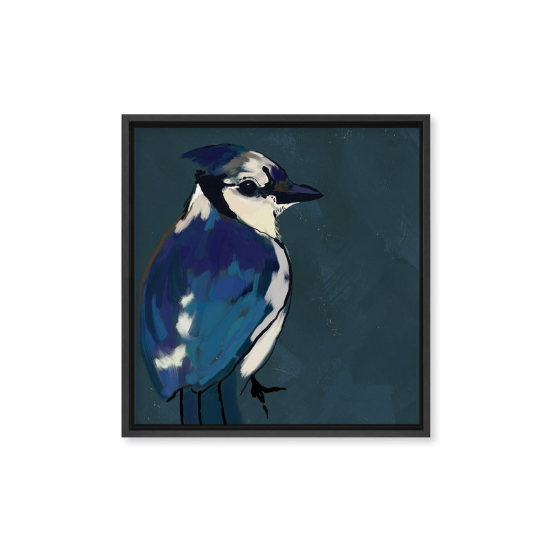 Nature Inspired Azure Aviary, 16" H x 16" W, Black, Floated Framed Canvas