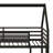 Twin Over Twin House Bunk Bed Frame With Ladder And Safety Guardrails-2069517443