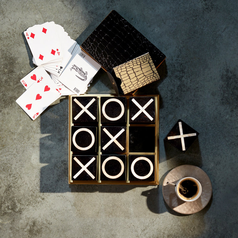 Deco Noir Tic-Tac-Toe Set