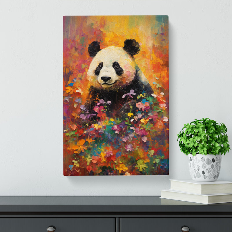 Panda Impressionism - Wrapped Canvas, 60cm H x 40cm W x 3cm D
