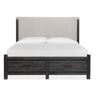 King Upholstered Panel Storage Bed