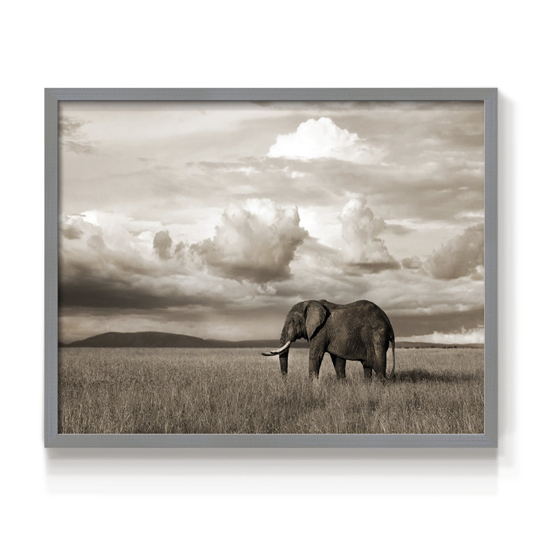 Maasai Majesty Sepia -Framed Print - Restickable, 8" H x 10" W, Gray
