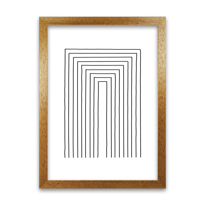 Geometric Black And White A - Print, 59cm H x 42cm W x 3cm D, Oak Frame