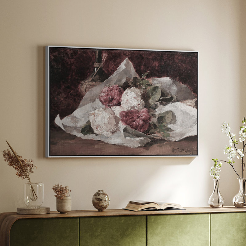 «Vintage Botanical - XXXIII» sur toile, H 25 po x l 37 po, Blanc