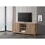 Meuble télé de style ferme en bois, 150 cm (59 po), fini papier stratifié, 2 étagères, 2 placards, pour téléviseurs de 55 à 65 pouces, chêne rustique-1233054692-1233054693