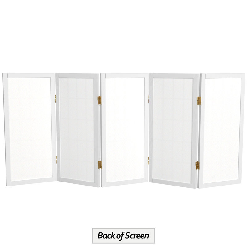Paravent court Alex H 26,5 po, Blanc, 5 panneaux