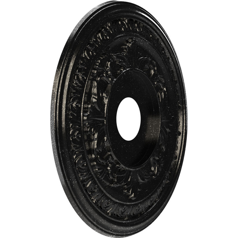 Médaillon de plafond en PVC thermoformé Baltimore, H 19 po x l 19 po x P 1 po, Galaxie métallique texturée