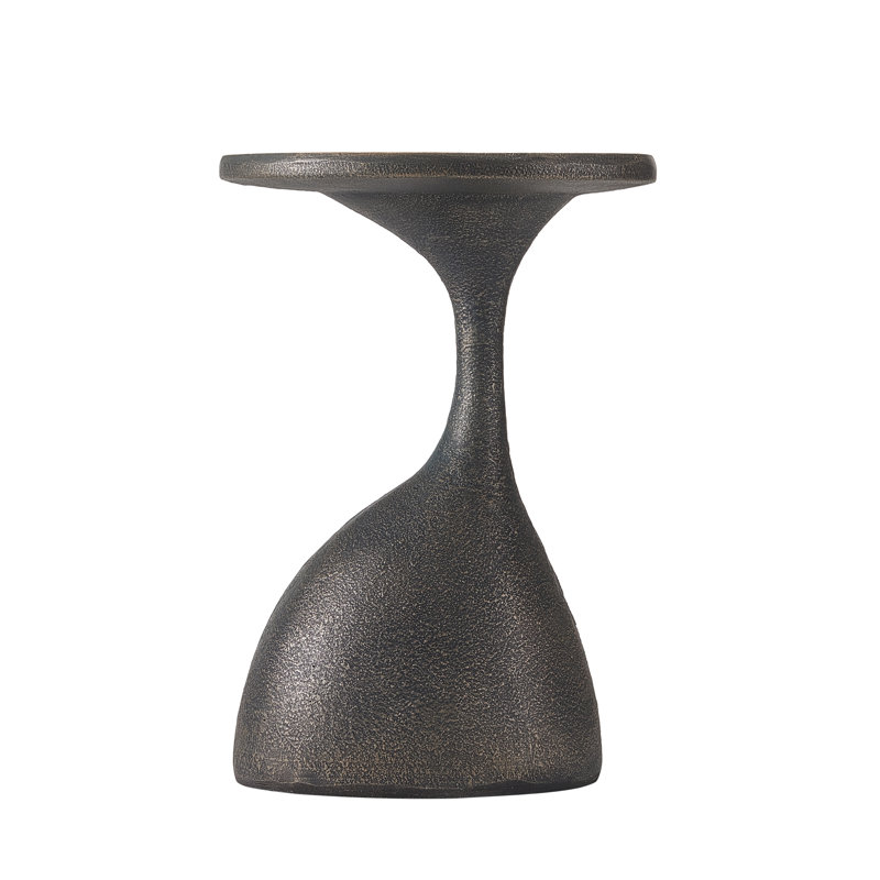 Doran Outdoor Magnesium Oxide Side Table with Sculptural Oval Top