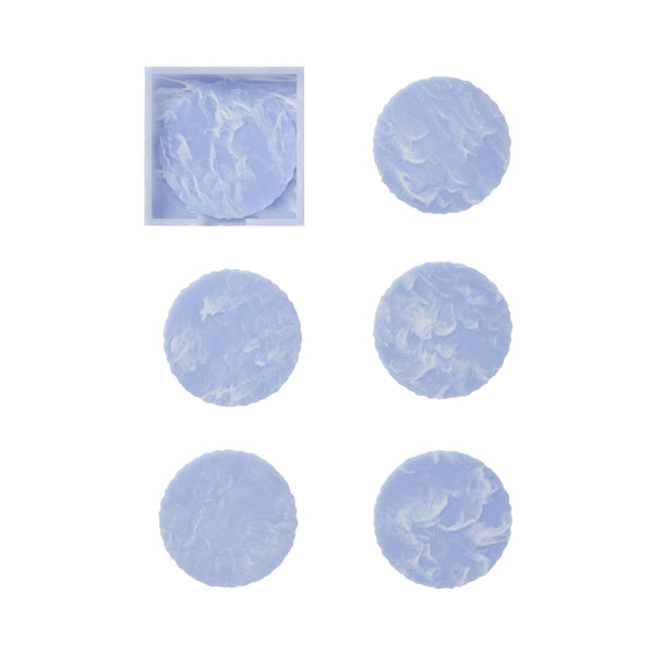 Kim Seybert Cloud Coasters in Periwinkle with Caddy | Perigold