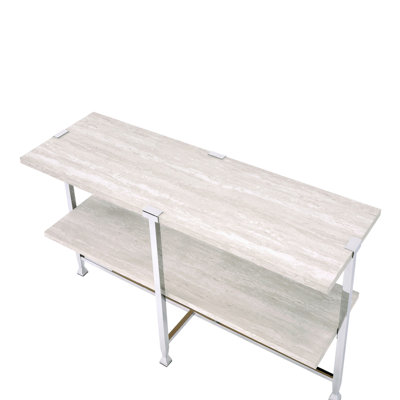 White Oak And Table With Shelf, Providing A Stylish Practical Addition To Your Home Enhancing Decorative Appeal Of Space