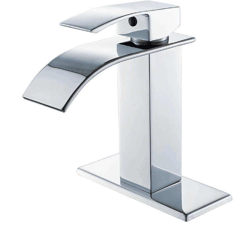 Robinet de lavabo de salle de bain chromé à poignée simple, Chrome chrome