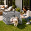 Dog Playpen,4-Panel Resin Pet Fence with Door