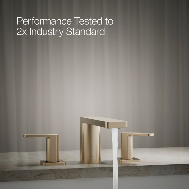Parallel Two-Handle Deck-Mount Bath Faucet, Bronze