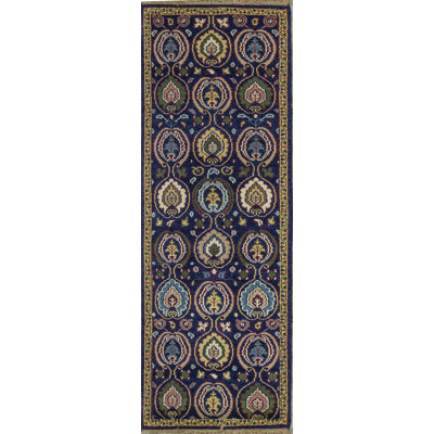 Hand-Knotted High-Quality Blue Runner