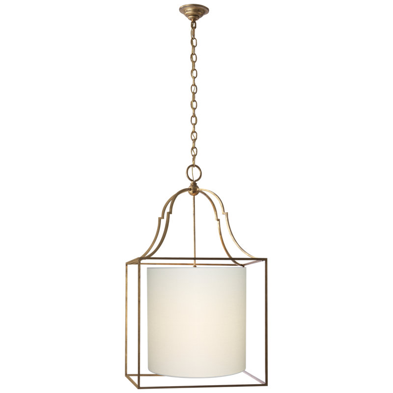 Chapman & Myers Gustavian Lantern, Gilded Iron, Fabric