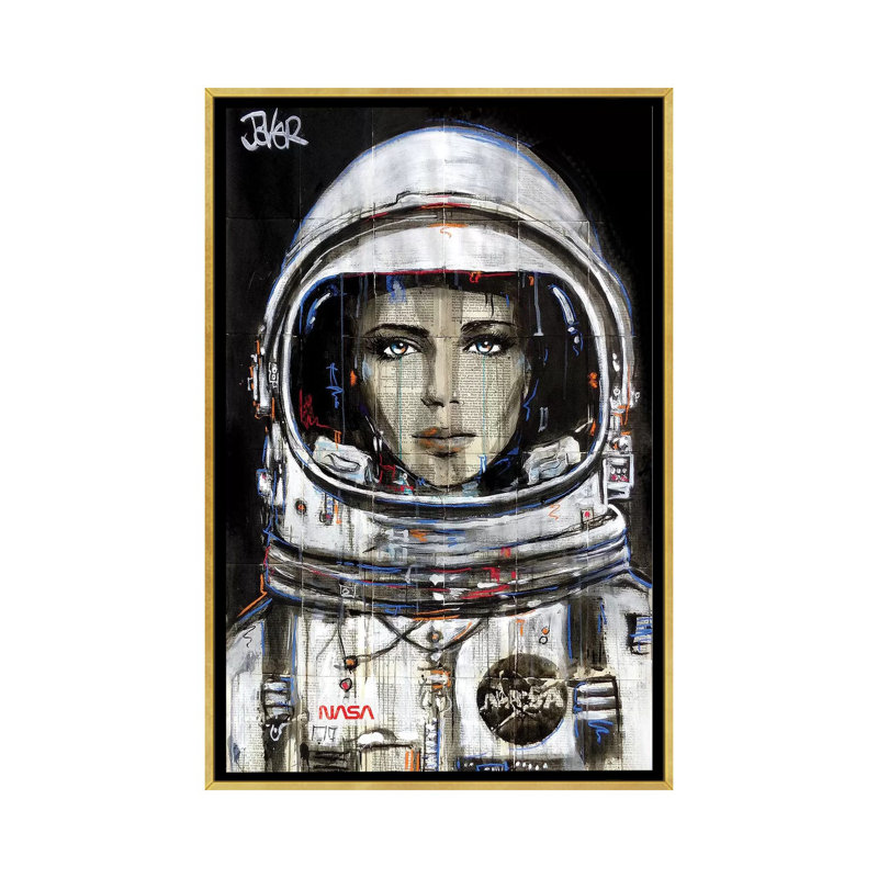Impression d’art graphique cosmos de Loui, Pas de tapis, Toile encadrée d'or, H 26 po x l 18 po x 1,5 po