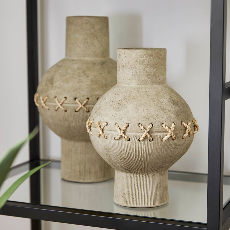 Eratos Handmade Ceramic / Porcelain Table Vase, 16" H x 10.5" W x 10.5" D