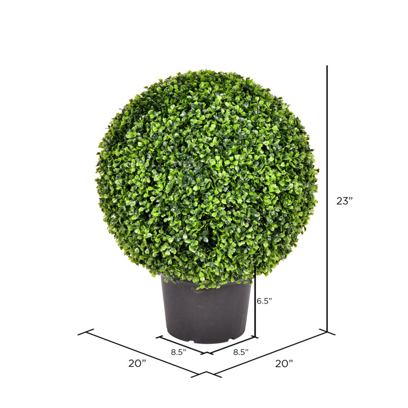 Artificial Green Boxwood Ball., 23" H x 20" W x 20" D