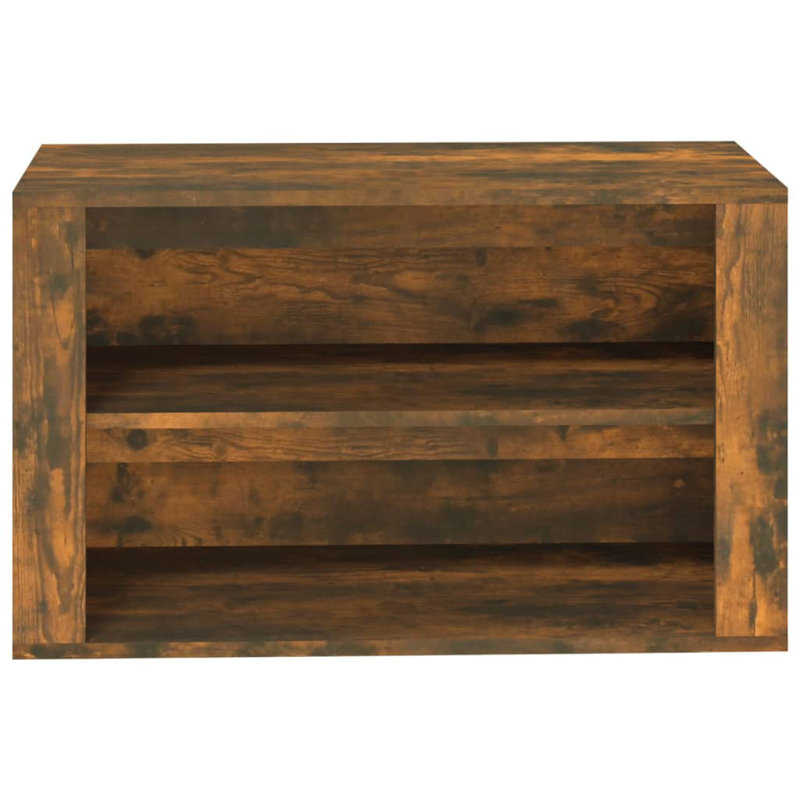 6 Pair Shoe Storage Cabinet, Smoked Oak