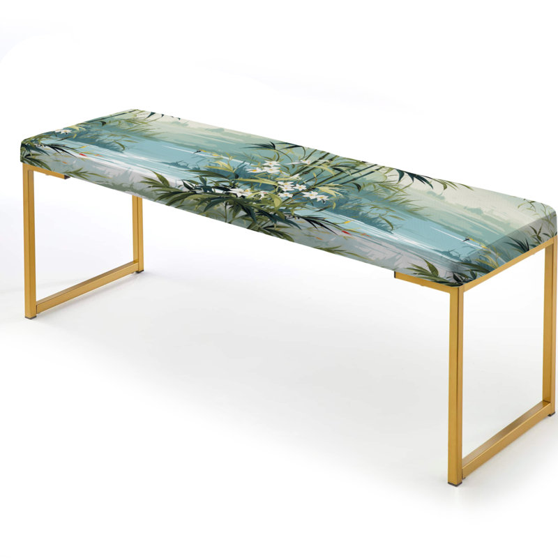 Bambou tropical Zen - banc rembourré doré Tropical