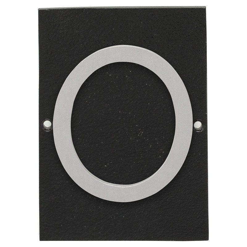 Plaque d’adresse murale sur 1 ligne flottante, Noir, Argent, Oui