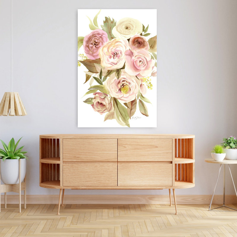 Roses abondantes, art floral contemporain, H 48 po x l 32 po