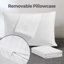 Oreiller en duvet d'oie + taie d'oreiller (paquet de 2)-796395021