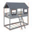 Twin Over Twin Bunk Bed Wood Bed With Roof, Window, Guardrail And Ladder