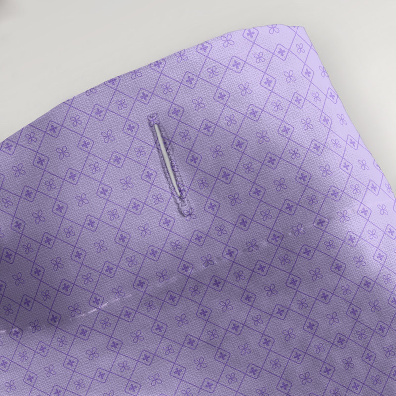 Rideau de douche simple Katelyn Elizabeth, Mauve / Blanc